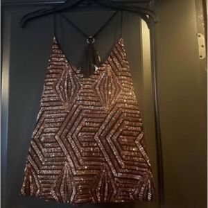Sugar Gold Sequin Backless Camisole